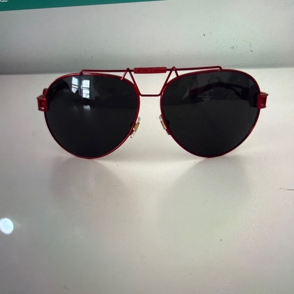 VERSACE Wire RocK Pilot Medusa 2160 Red Gold VE2160 Aviator Sunglasses Unisex - Picture 2 of 10